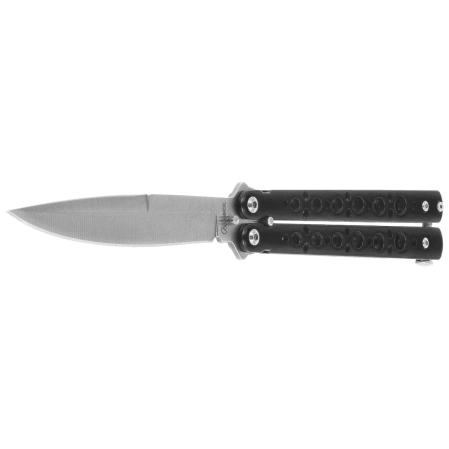 Nóż motylek Martinez Albainox Balisong Black Steel, Satin 3Cr13Mov (02213)
