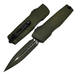 Nóż automatyczny OTF Microtech Luminary ZBP D/E Signature Grenade Green Aluminium, Grenade Green M390MK by Tony Marfione (1270-1WGGS)