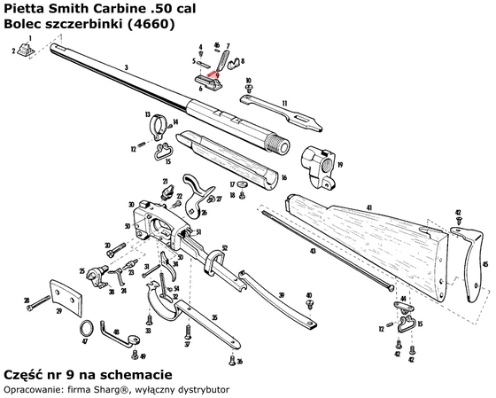 Bolec szczerbinki Pietta Smith Carbine .50 cal (4660)