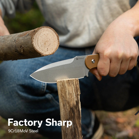 Nóż Sencut Toxodon Brown G10, Stonewashed 9Cr18MoV (S24036-3)