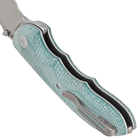Viper Moon Teal Green Canvas Micarta, Stonewashed MagnaCut by Fabrizio Silvestrelli Knife (V6010TE)