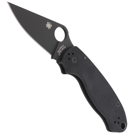 Spyderco Para 3 G-10 Black / Black Blade PlainEdge Knife (C223GPBK)