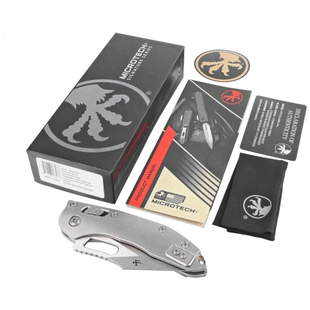 Microtech Marfione Select Stitch Ram-Lok S/E Knife Titanium, Stonewashed M390MK by Borka Blades and Tony Marfione (169RL-10MS1)