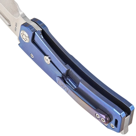 Nóż składany Medford Marauder-H T/E Blue Titanium, Std HW/Flamed Clip, Tumbled S45VN by Greg Medford