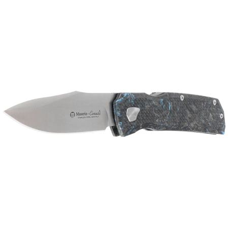 Nóż składany Maserin 502 Power Black/Blue FatCarbon, Satin N690 by Sergio Consoli (502/B)