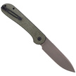 CIVIVI Knife Button Lock Elementum Dark Green Micarta, Gray Stonewashed (C2103C)