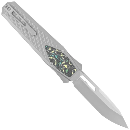 Nóż grawitacyjny Remette Swordfish Titanium / Yellow Green Carbon Fiber, Pearlescent M390 (ZL101B2)