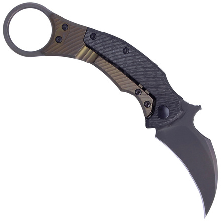 FOX Karambit Black Bird Black Carbon Fiber / Bronze Titanium, Black ELMAX by Bastinelli (FX-591 TIC BR)