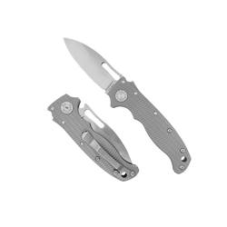 Nóż składany Demko AD20.5 Slicer Shark Milled Titanium, Stonewashed CPM 3V by Andrew Demko (AD20.5-3V-Milled TI-SS)