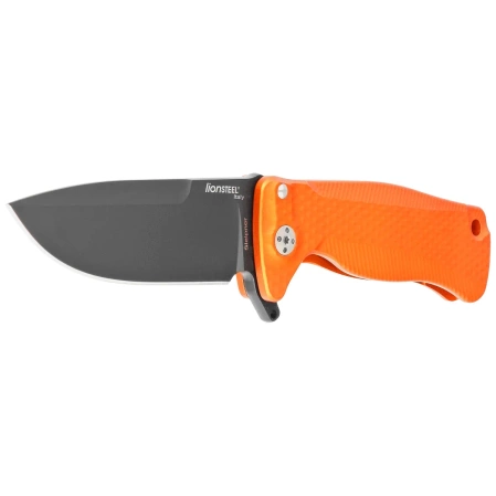 Nóż składany LionSteel SR22A Orange Aluminum, Black Sleipner by Molletta (SR22A OB)