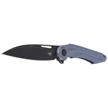 Nóż składany Bestech Wibra Blue Titanium, Black Stonewashed M390 by Kombou (BT2001C)