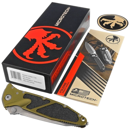 Nóż składany Microtech Socom Elite T/E-M OD Green Aluminium, Apocalyptic M390MK by Tony Marfione (161-10APOD)