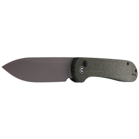 CIVIVI Knife Button Lock Elementum Dark Green Micarta, Gray Stonewashed (C2103C)