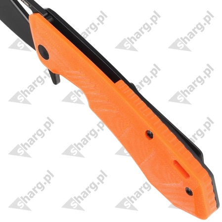 Nóż składany Real Steel Pelican Orange G10 / Black Steel, Black D2 by Aslan Zhanabayev (7922)