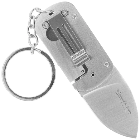 Martinez Albainox Dog Tag Keychain Knife Satin Stainless Steel, Satin 3Cr13Mov (18653)