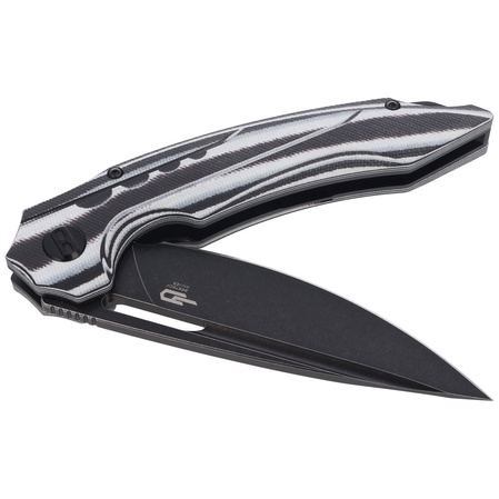 Bestech Knife Ornetta Carbon Fiber / White G10, Black Stonewash N690 by Kombou (BL02D)