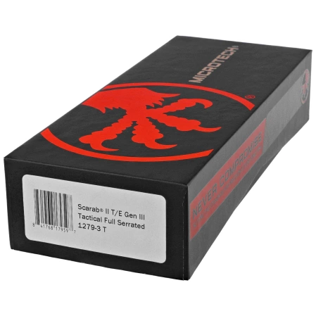 Nóż automatyczny OTF Microtech Scarab II Gen III T/E Black Aluminium, Tactical F/S M390MK by Tony Marfione (1279-3T)