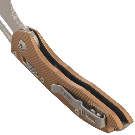 Nóż składany Microtech Stitch Ram-Lok S/E Fluted Tan Aluminium, Stonewashed M390MK by Borka Blades and Tony Marfione (169RL-10FLTA)