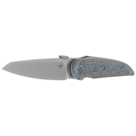 Nóż składany Bestech Prydwen Dark Grey Titanium/Blue Marbled Carbon Fiber, Bead Blasted/Satin MagnaCut by Kombou (BT2409C)