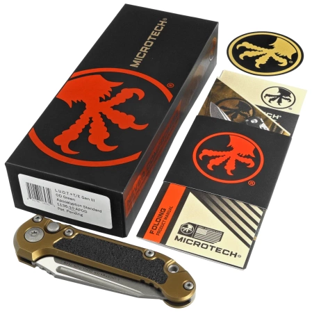 Nóż automatyczny Microtech LUDT Gen III T/E OD Green Aluminium, Apocalyptic M390MK by Tony Marfione (1136-10APOD)