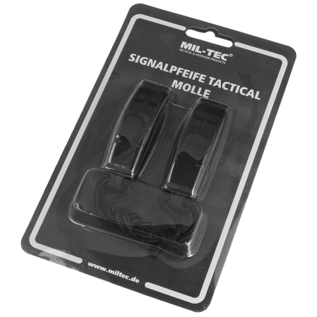 Gwizdek alarmowy Mil-Tec Signaling Whistle Tactical MOLLE Black 2 szt. (16328602)