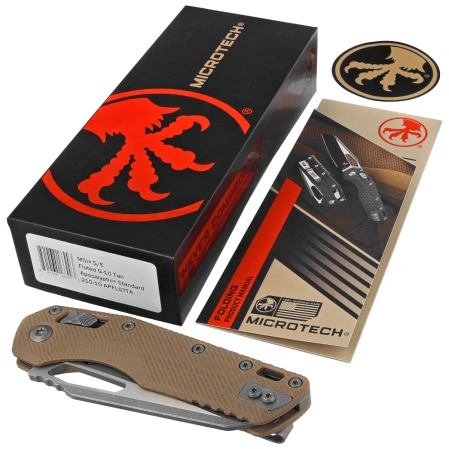 Nóż składany Microtech MSI S/E Tan Fluted G10, Apocalyptic M390MK by Tony Marfione (210-10APFLGTTA)