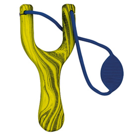 Tole 10 Imperial Yellow Wood, Blue Band Slingshot (49025)