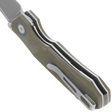 Nóż składany Remette Rhino Green G10, Stonewashed D2 (RNDG2)