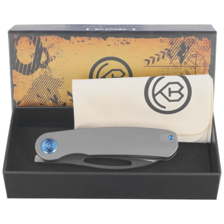 Kubey KB Knives Decimal Gray Titanium, Satin M390 by Mark Perez (KB354A)