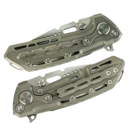 Reate TX228 LE No 017/100 Knife Dark Bead Blasted Titanium, Dark Bead Blasted Titanium Clip, Satin M390 (TX228 TDBB.TDBB.SAT)