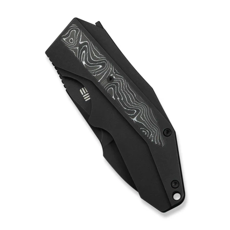 WeKnife Coral Black Titanium/Aluminum Foil Carbon Fiber, Black Stonewashed CPM 20CV by Gustavo T. Cecchini (WE24044-1)
