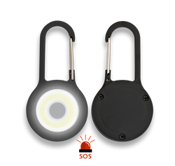 Barbaric Snap Hook with Flashlight, Black PVC (09901)