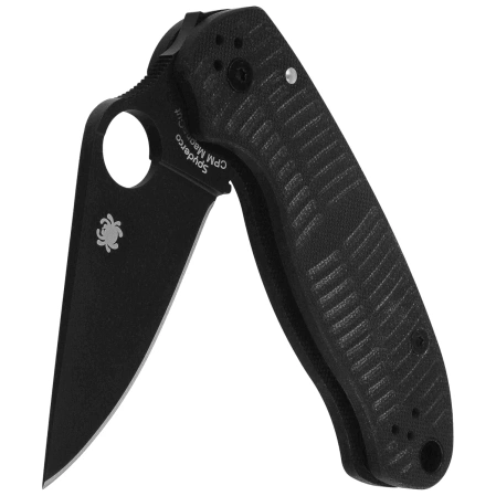 Spyderco Para 3 Salt Knife Black G10, Black DLC MagnaCut by Sal and Eric Glesser (C223GMCBKP)