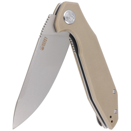 Nóż składany Kubey Nova Tan G10, Bead Blasted D2 (KU117I)