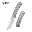 Kubey Interflow Knife Gray Frag Titanium, Satin M390 by James Lowe (KB294A)