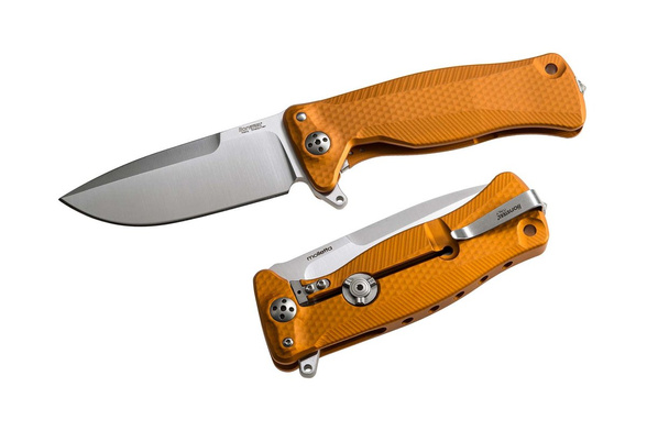 LionSteel Knife SR11A Orange Aluminium, Satin Sleipner by Molletta (SR11A OS)