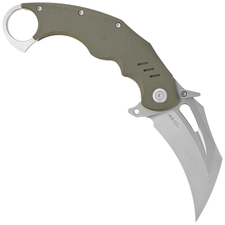 Kubey Wrath Knife Green G10, Beadblasted 14C26N by MUZI Design (KU261B)