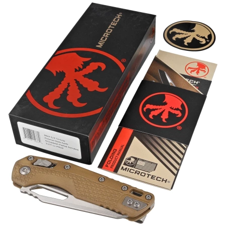 Microtech MSI S/E Knife Dark Earth Tri-Grip Polymer, Stonewashed P/S M390MK by Tony Marfione (210T-11PMDE)