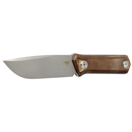 Nóż Bestech Hedron Brown Canvas Micarta, Stonewashed D2 by Ostap Hel (BFK02D)
