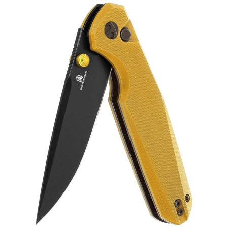 Nóż składany Bestechman Velix Yellow G10, Black PVD 14C28N by Ostap Hel (BMK07E)