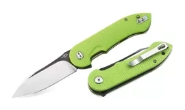 Bestech Torpedo Knife Fluorescent Green G10, Black Stonewashed / Satin D2 (BG17C-2)