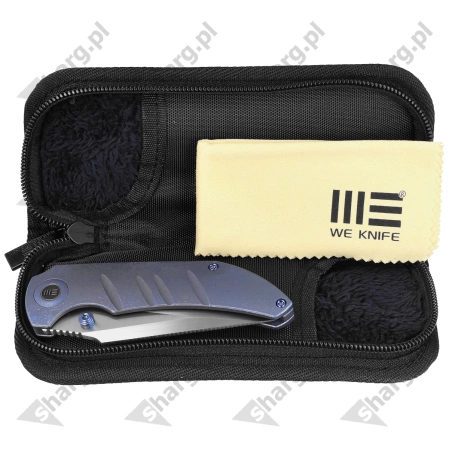 WE Knife Riff-Raff Blue Titanium, Hand Rubbed Satin CPM 20CV by Matthew Christensen (WE22020B-2)