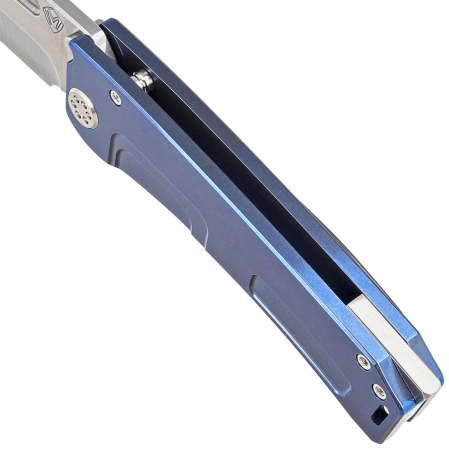 Medford Marauder-H T/E Knife Blue Titanium, Std HW/Flamed Clip, Tumbled S45VN by Greg Medford