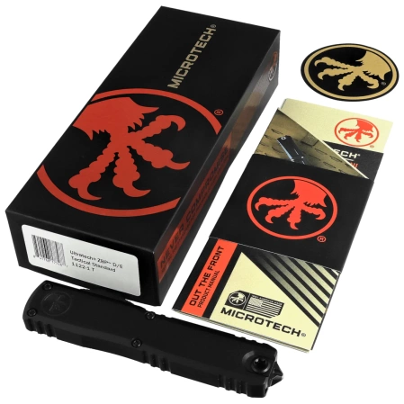 Nóż automatyczny OTF Microtech Ultratech Gen III ZBP D/E Black Aluminium, Tactical M390MK by Tony Marfione (1122-1T)