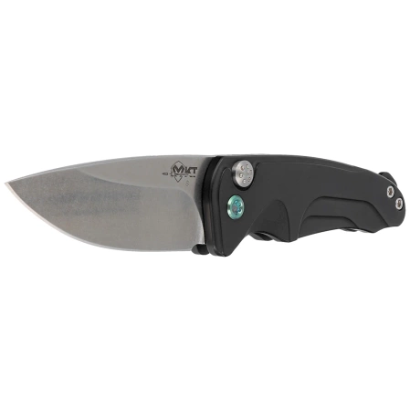 Nóż automatyczny Medford Smooth Criminal Auto Black Aluminium, Green HW/Clip, Tumbled S45VN by Greg Medford (MKA0394TQ-42AB-T4C4-Q4)