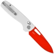 Kubey Bluff Knife White G10, Red14C28N by Garet Caronna (KU248B)