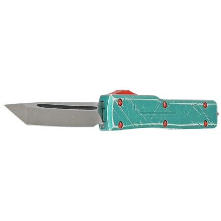Nóż automatyczny OTF Microtech UTX-70 T/E Bounty Hunter Signature Distressed Green Aluminium, Apocalyptic M390 (149-10BH)