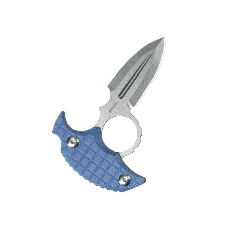 Nóż Kubey Cavy Blue Micarta, Stonewashed 14C28N by MUZI Design (KU403D)
