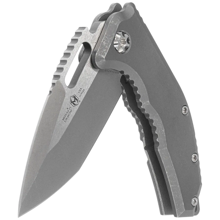 Nóż składany Heretic Medusa Manual T/E Battleworn Gray Titanium, Battleworn MagnaCut by Tony Marfione Jr. (H009-5A-TIBATTLE)