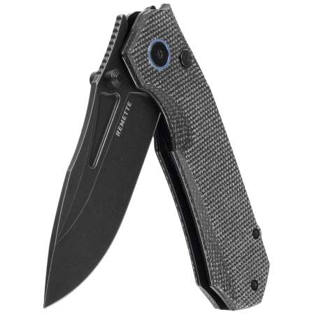 Nóż składany Remette Rhino MC319B Black Micarta, Black Titanium 14C28N